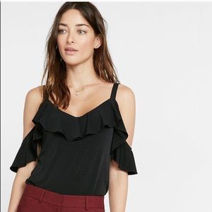 Express black cold shoulder blouse large